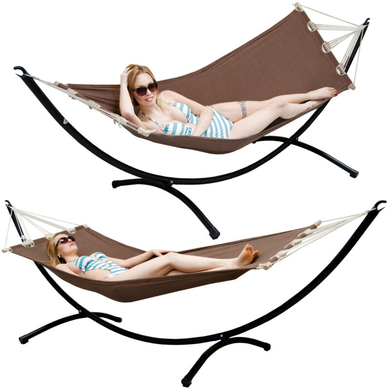 foto del prodotto amaca da giardino con supporto 300x100cm lettino con telaio in metallo