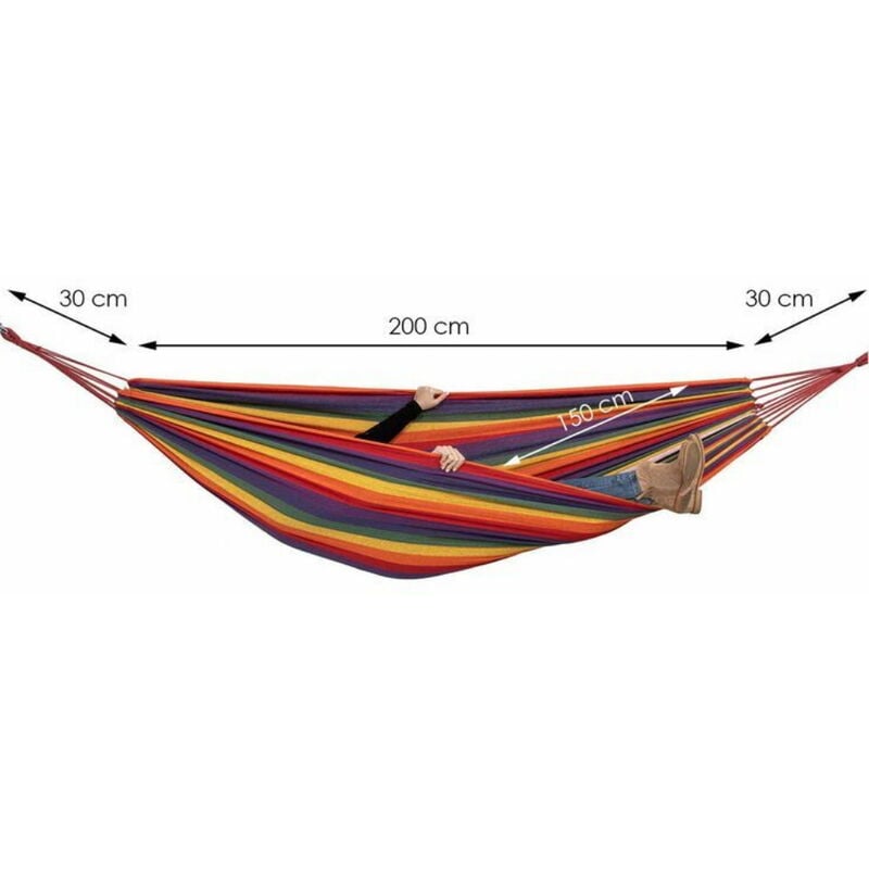 foto del prodotto amaca da giardino matrimoniale 200 x 150 cm in cotone relax campeggio tenda springos