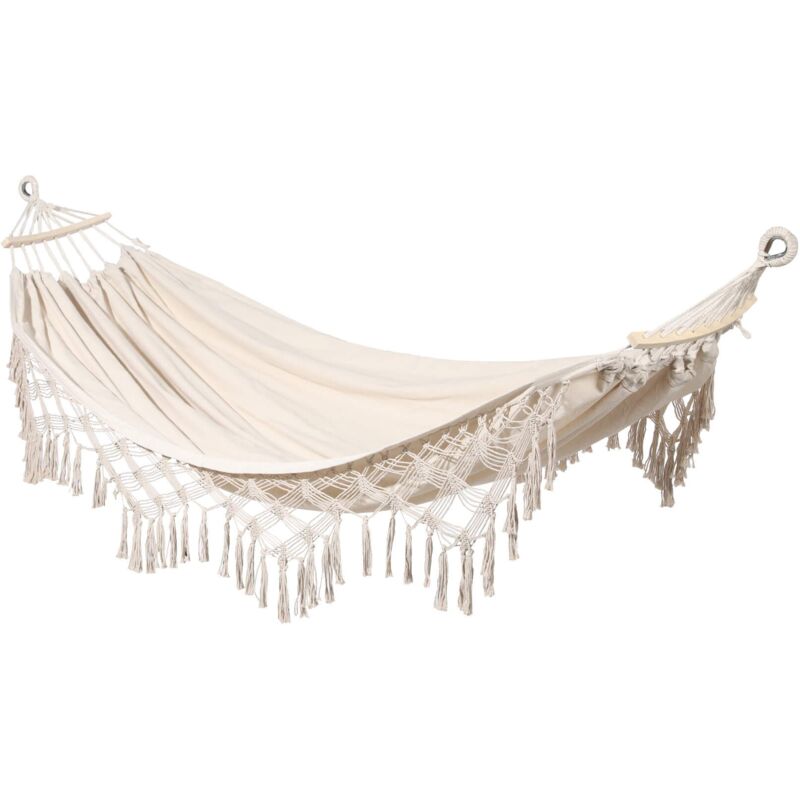 foto del prodotto amaca da giardino rebecca mobili daylily 200x150 policotone canvas beige boho