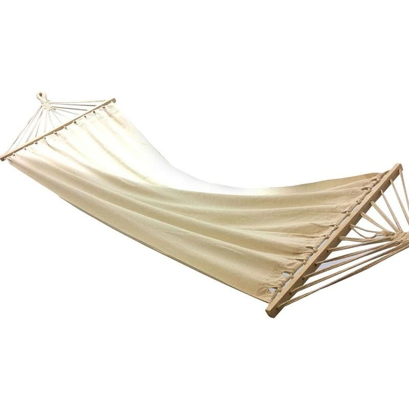 foto del prodotto amaca lettino beige arancione verde da giardino per alberi in montagna relax cm 200x100