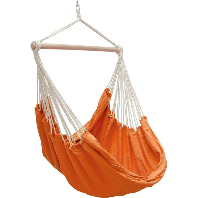foto del prodotto amaca per sedersi 2 persone 150kg sedile sospeso a 2 posti poltrona di cotone 185x130cm incl perno girevole 360 arancione amanka