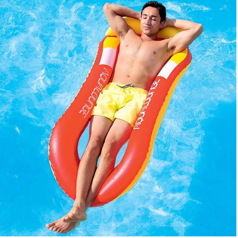foto del prodotto amaca poltrona lounge materassino 160x84 cm rossa e blu gonfiabile mare piscina - - trade shop traesio