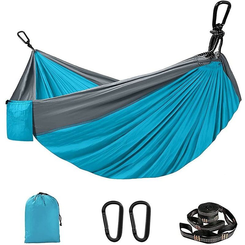 foto del prodotto amaca sospesa 280x180 cm, amaca da campeggio singola o doppia con borsa portatile, capacit di carico massima 300 kg, per giardino, spiaggia,