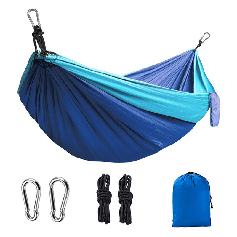 foto del prodotto amaca sospesa, amaca da campeggio singola o doppia da giardino con borsa portatile, capacit di carico massima 300 kg, per giardino, spiaggia,