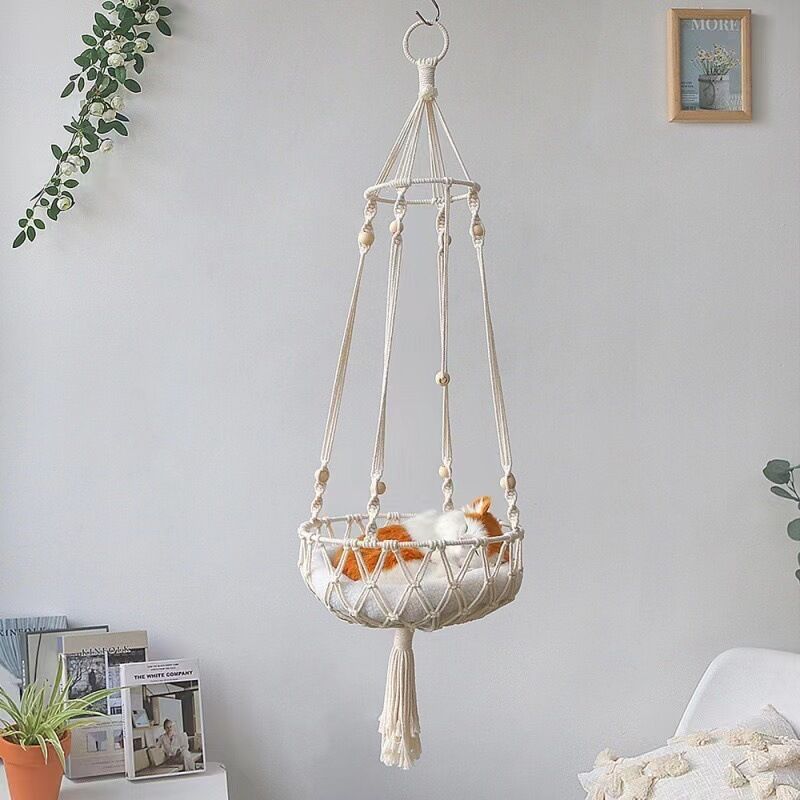 foto del prodotto amaca sospesa per gatti, cuccia per gatti da interno, altalena per gatti, regalo per gli amanti dei gatti lablanc