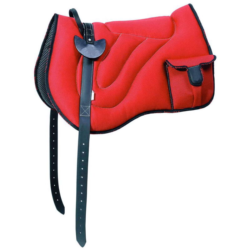 foto del prodotto amahorse bareback in tessuto tecnico sympanova con tasche e sottopancia taglia unica cob full, marrone
