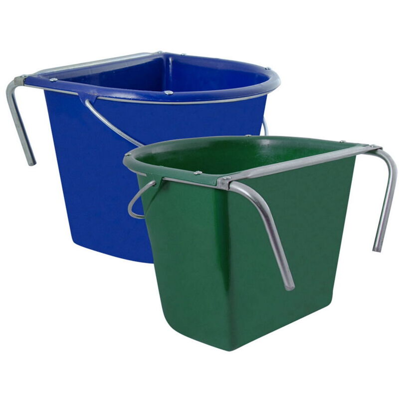 foto del prodotto amahorse blu royal mangiatoia 15 litri in plastica ultra resistente con manico e rinforzi ferro