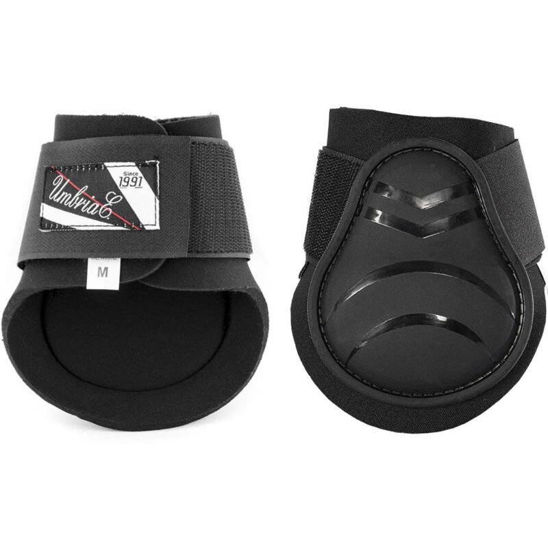 foto del prodotto amahorse coppia di paranocche in neoprene con rinforzo in plastica e chiusura in tessuto a strappo full, nero