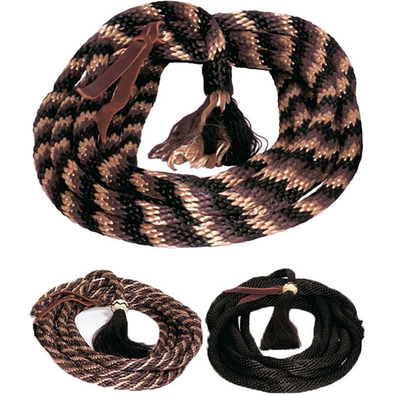 foto del prodotto amahorse mecate in nylon intrecciato con punta in cuoio