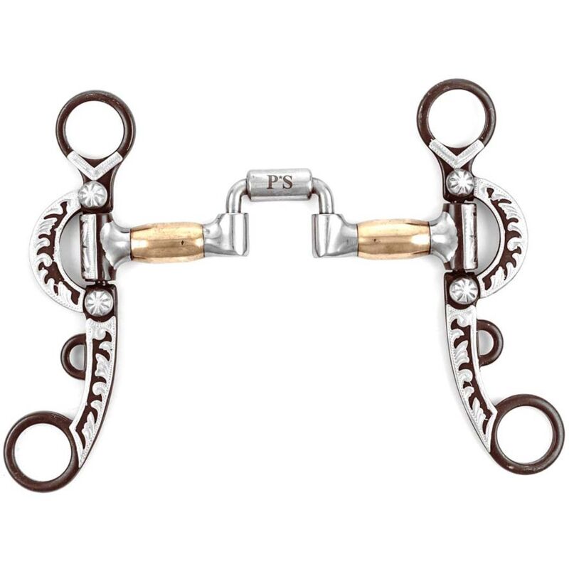 foto del prodotto amahorse morso western correctional imboccatura con rulli in rame e aste decorate 12,5 cm