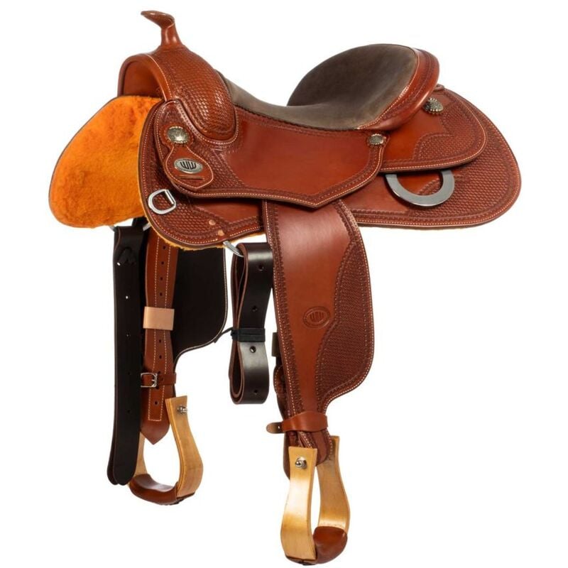 foto del prodotto amahorse selle westwood classic reining big butterfly cognac corner basket 16 , cognac terra