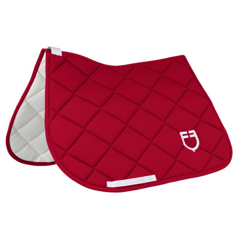 foto del prodotto amahorse solid jumping saddle pad pony, rosso bianco