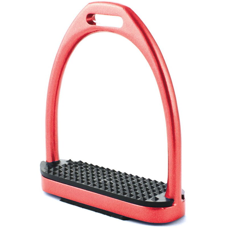 foto del prodotto amahorse staffe modello fillis in alluminio colorato con pedane in gomma rosso