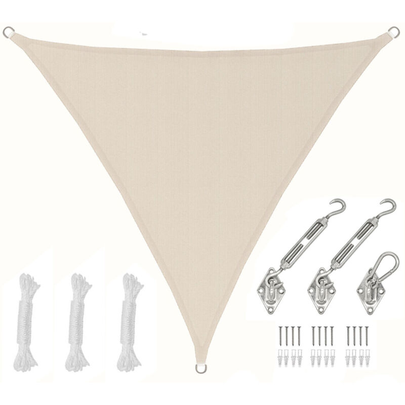 foto del prodotto amanka 2x2x2 vela solare triangolare impermeabile tenda da sole con fissaggio inox