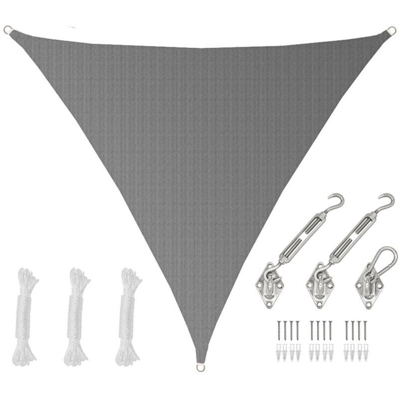 foto del prodotto amanka 6x6x6 vela solare triangolare traspirante tenda da sole con fissaggio inox
