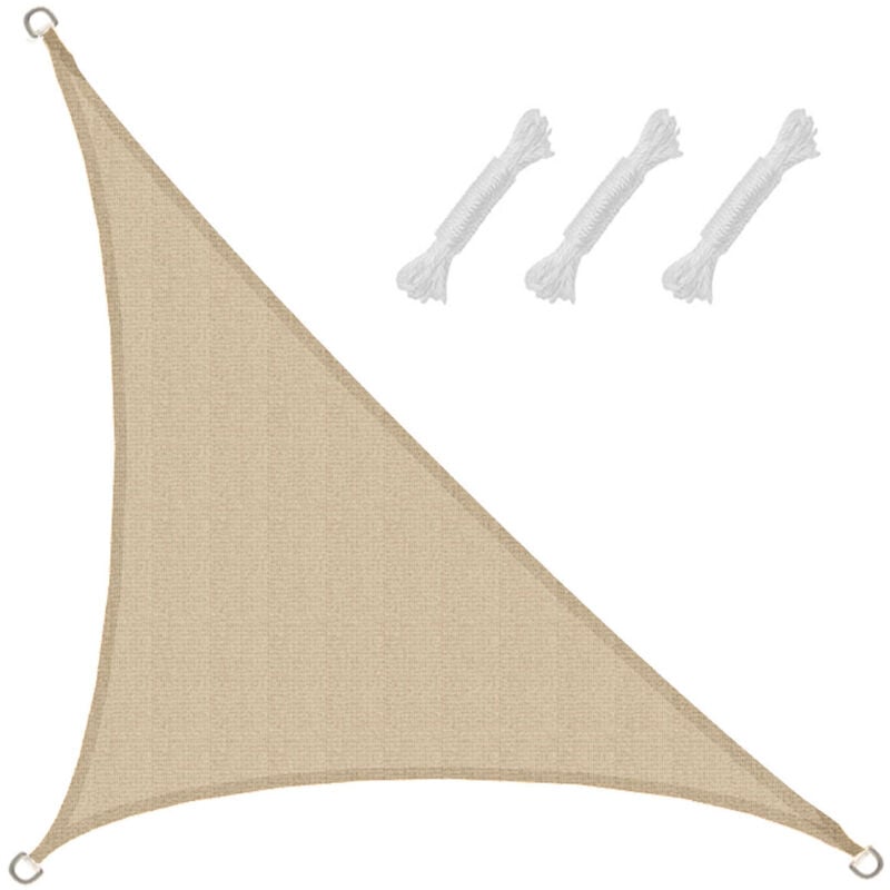 foto del prodotto amanka tenda da sole uv 2.5x2.5x3.5 triangolo hdpe telo di protezione solare beige