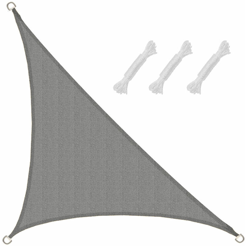 foto del prodotto amanka tenda da sole uv 2.5x2.5x3.5 triangolo hdpe telo di protezione solare grigio
