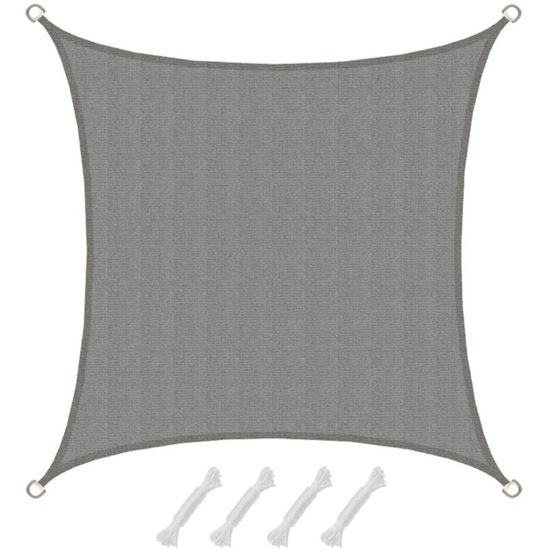 foto del prodotto amanka tenda da sole uv 2x2 quadrato di hdpe telo di protezione balcone giardino grigio