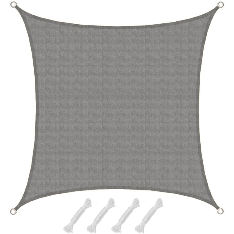 foto del prodotto amanka tenda da sole uv 3x3 quadrato di hdpe telo di solare balcone giardino grigio