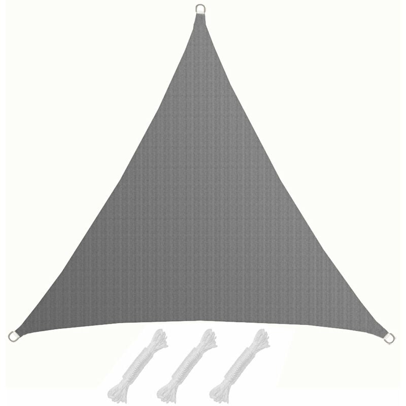 foto del prodotto amanka tenda da sole uv 3x3x3 triangolo hdpe telo di protezione solare giardino grigio
