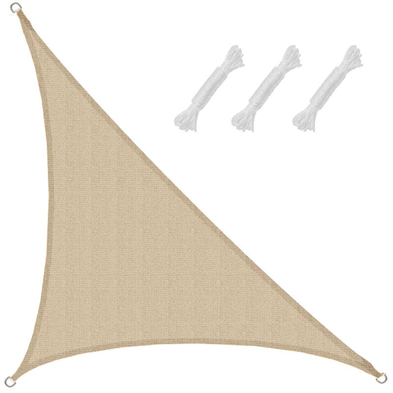 foto del prodotto amanka tenda da sole uv 3x3x4,25 triangolo hdpe telo di protezione solare beige