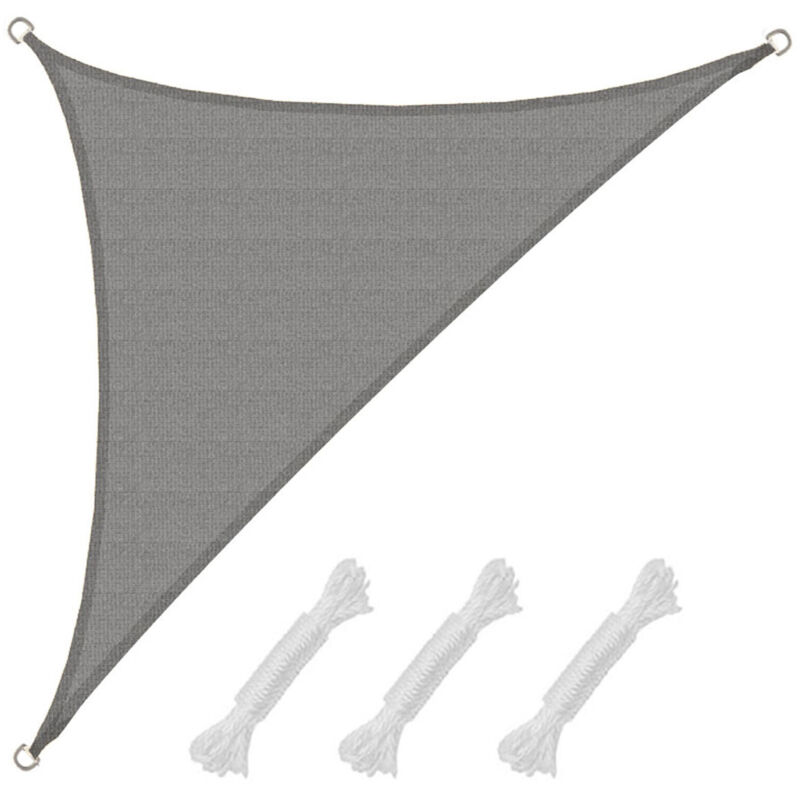 foto del prodotto amanka tenda da sole uv 3x3x4,25 triangolo hdpe telo di protezione solare grigio
