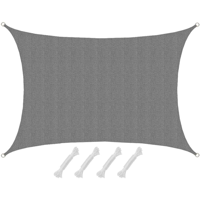 foto del prodotto amanka tenda da sole uv 3x4hdpe rettangolare telo di protezione solare giardino grigio