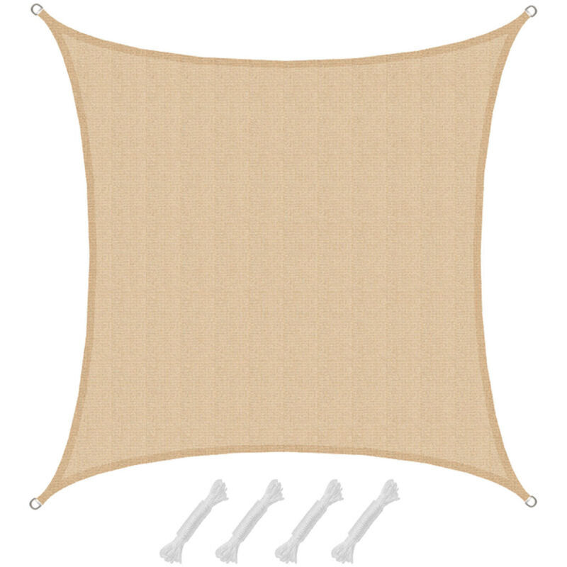 foto del prodotto amanka tenda da sole uv 4x4 quadrato di hdpe telo di protezione solare balcone beige