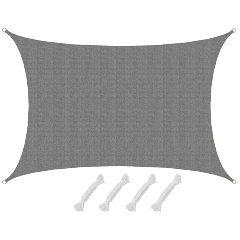 foto del prodotto amanka tenda da sole uv 6x4 hdpe rettangolare telo di protezione solare balcone grigio
