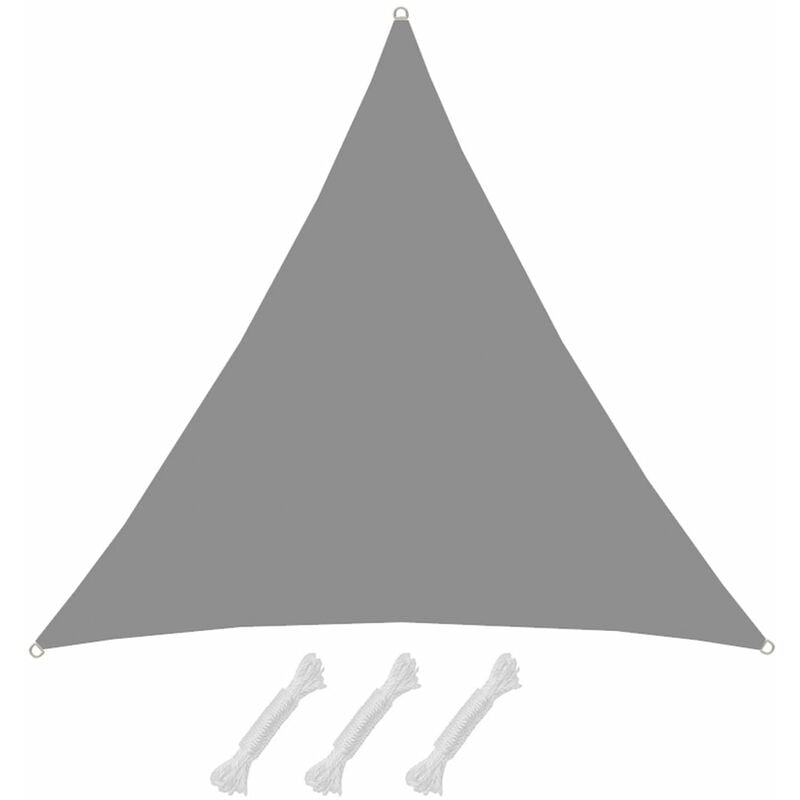 foto del prodotto amanka upf50 tenda da sole uv 3x3x3 triangolo poliestere idrorepellente vela grigio