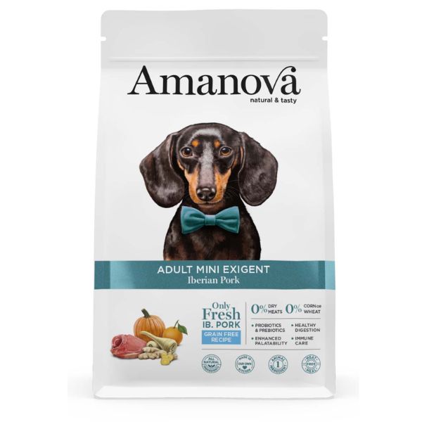 foto del prodotto amanova adult mini exigent maiale fresco grain free 2 kg 1 ordine scegli lo sconto bzr5 bzr20 200 punti fedelt 