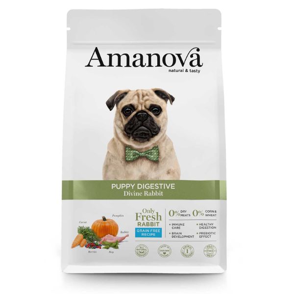 foto del prodotto amanova puppy digestive coniglio grain free 2 kg 1 ordine scegli lo sconto bzr5 bzr20 200 punti fedelt 