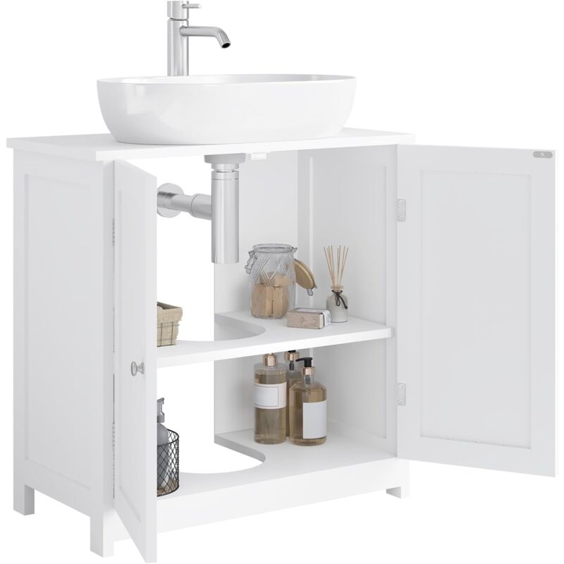 foto del prodotto amardietto sottolavabo per bagno in mdf con 2 ante, bianco woltu