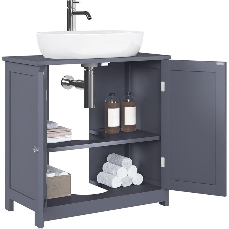 foto del prodotto amardietto sottolavabo per bagno in mdf con 2 ante, grigio woltu