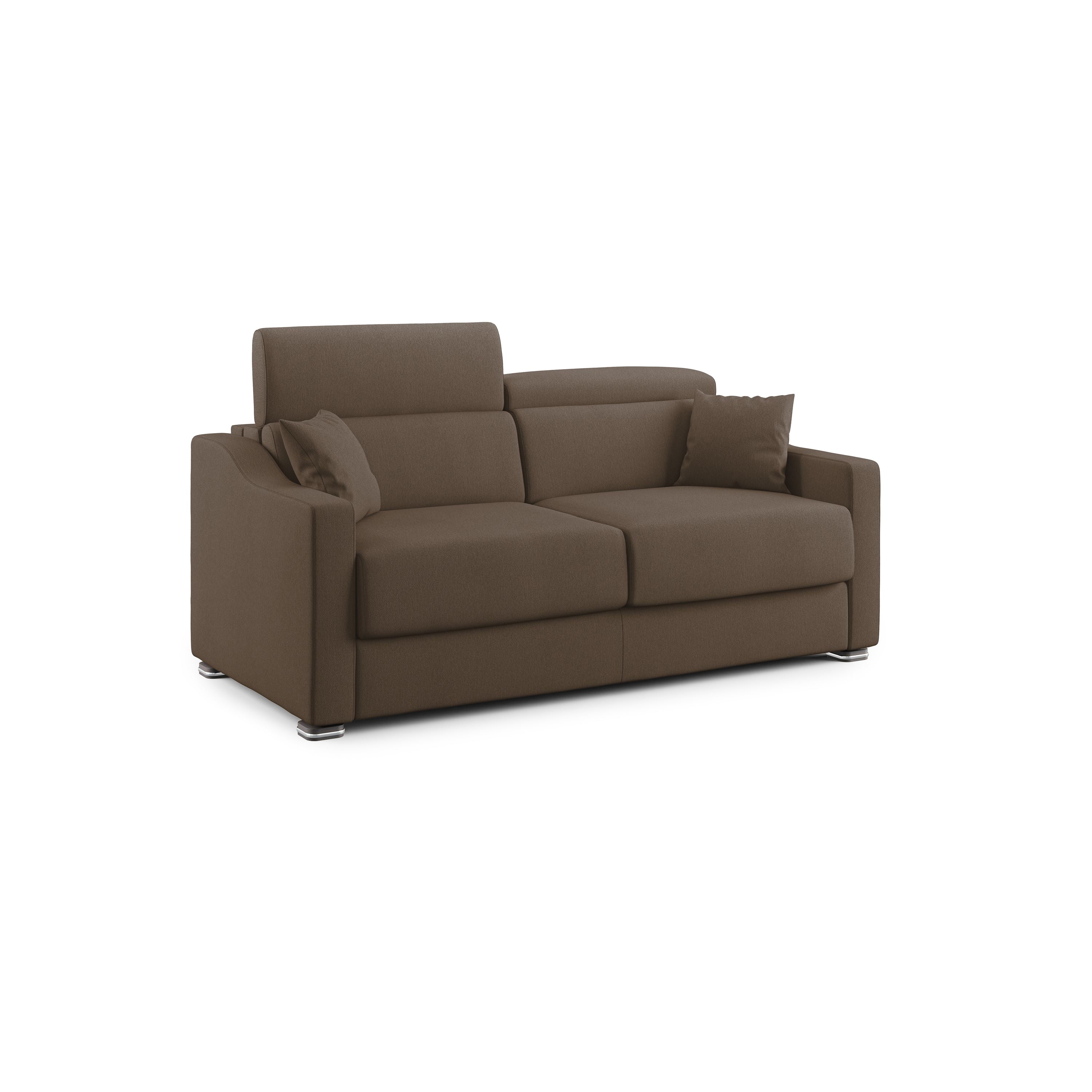 foto del prodotto amber divano letto matrimoniale in tessuto smacchiabile t05 171 cm mat. 120x197 marrone
