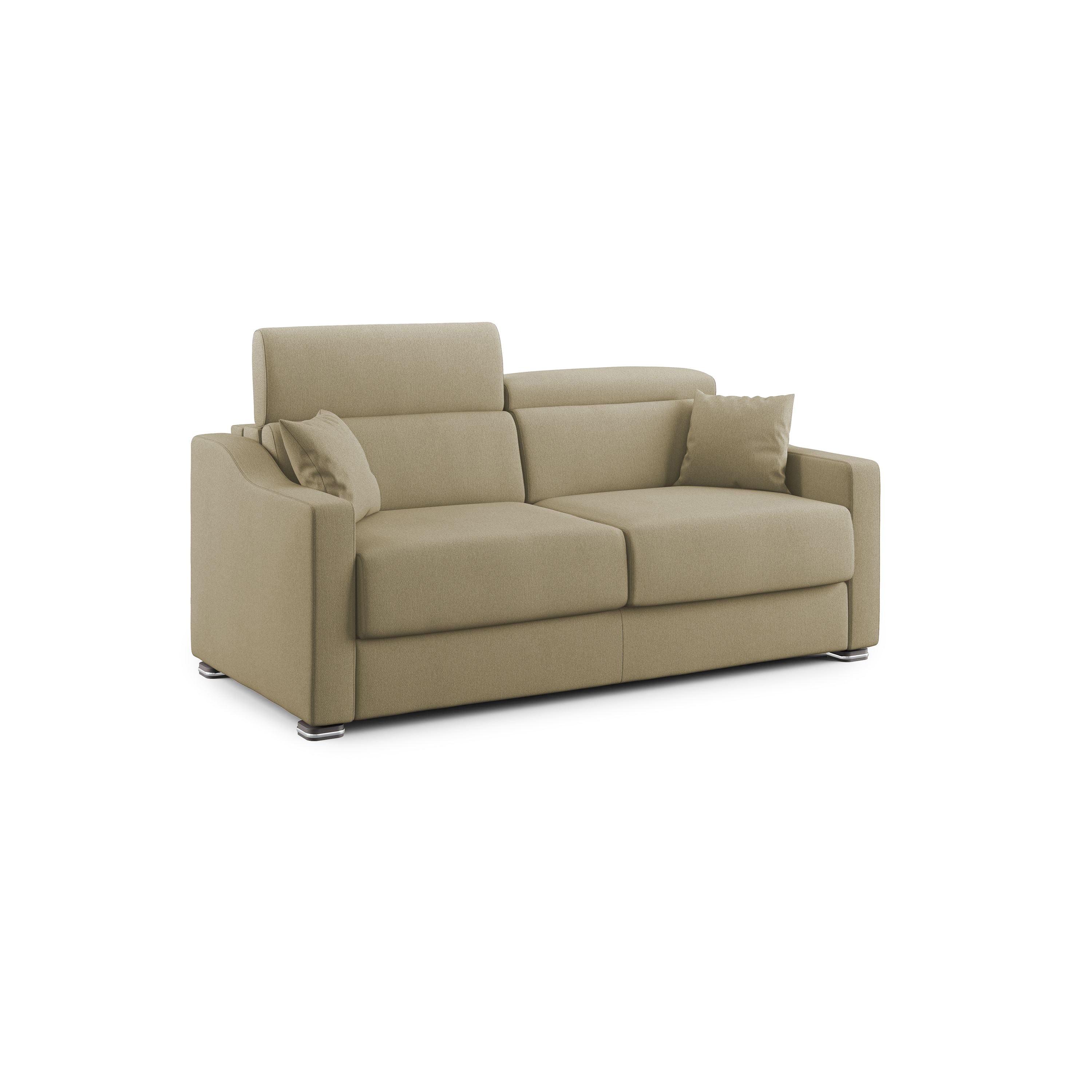 foto del prodotto amber divano letto matrimoniale in tessuto smacchiabile t05 191 cm mat. 140x197 cammello