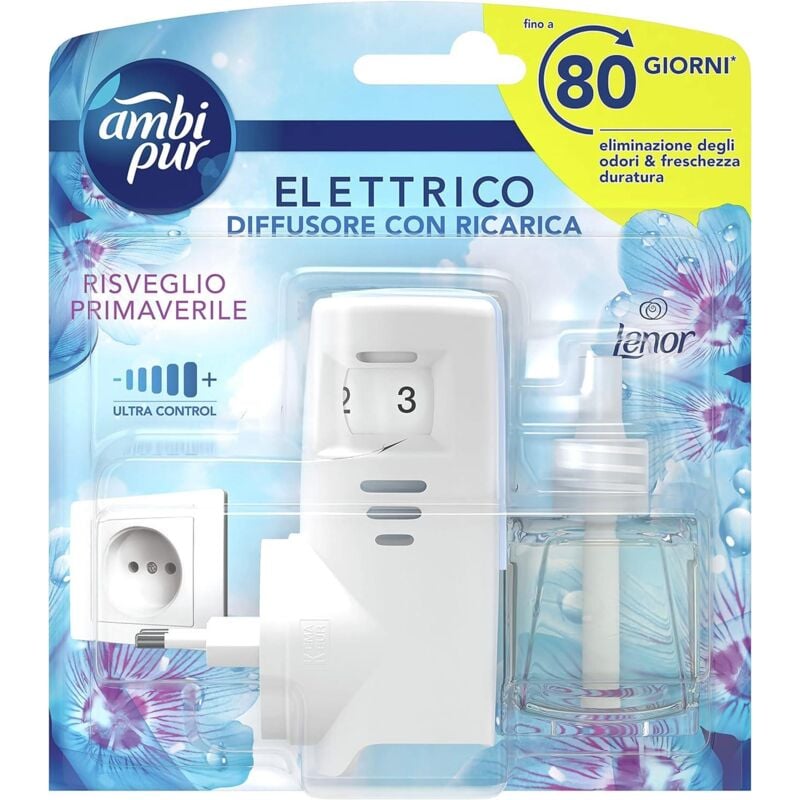 foto del prodotto ambi pur profumatore per ambienti elettrico starter kit 20 ml lenor risveglio primaverile