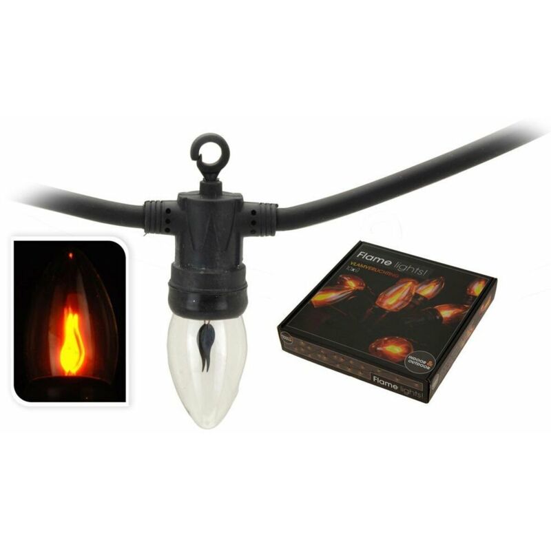 foto del prodotto ambiance ghirlanda di luci led lifetime 5,1 m 1,5 m nero effetto fiamma