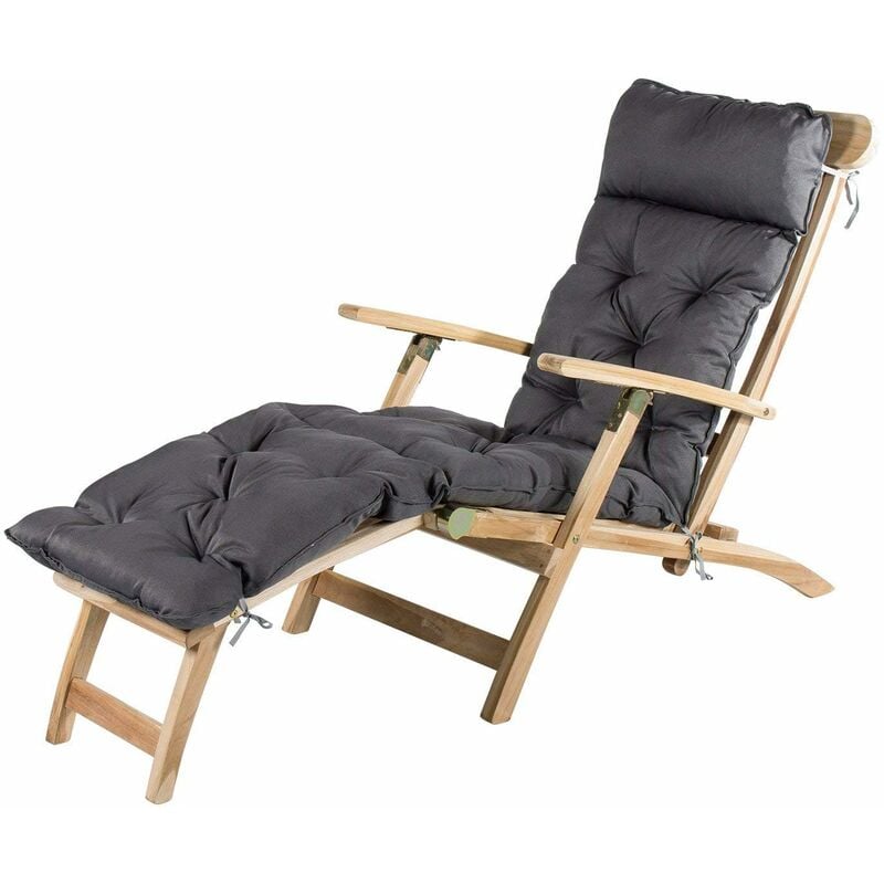 foto del prodotto ambientehome, cuscino per sdraio, ca. 195 x 49 x 10 cm, cuscino imbottito, grigio, edizione 20070