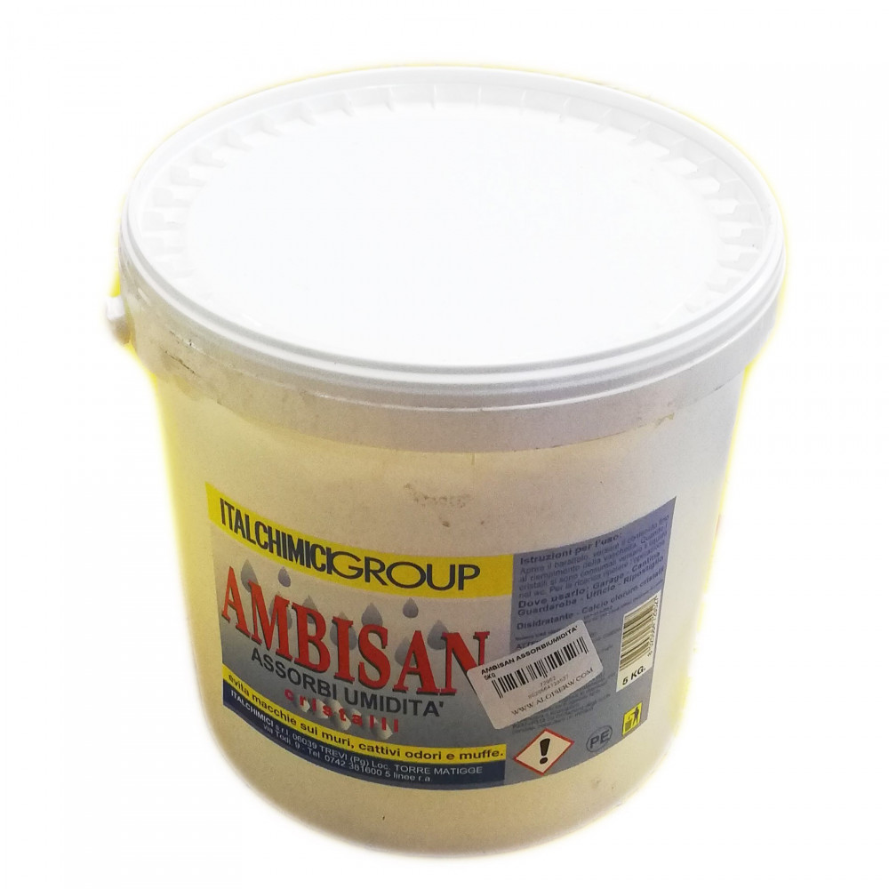 foto del prodotto ambisan 5kg sale assorbiumido assorbiumidit per cucina cantina bagno