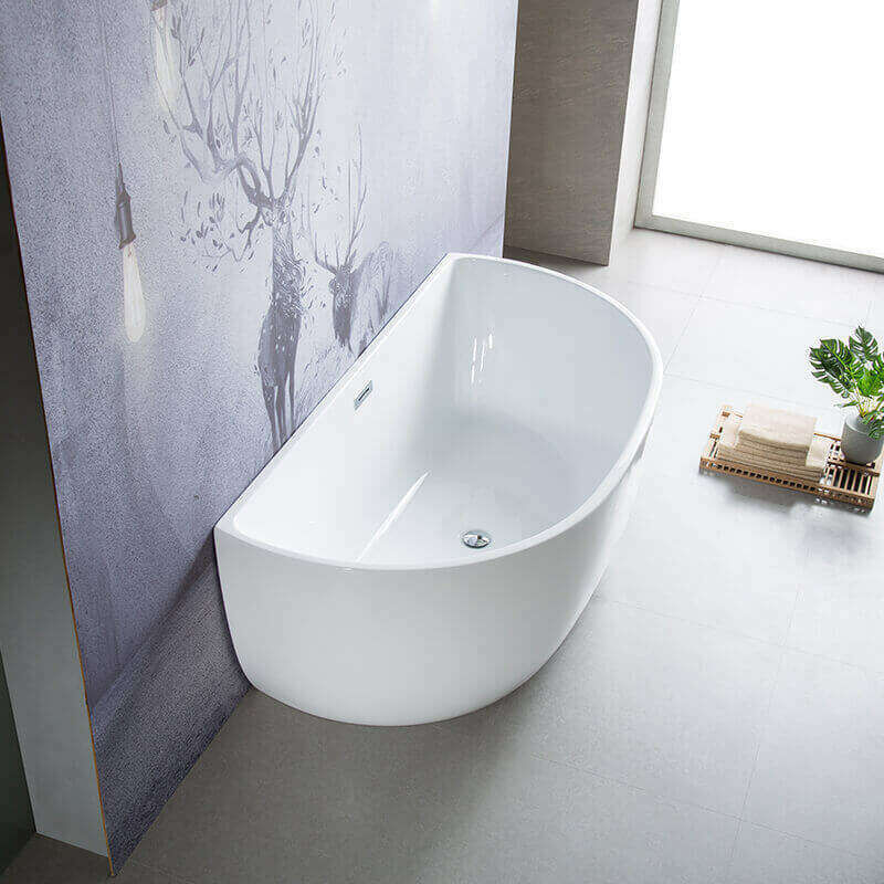foto del prodotto ambra bella vasca da bagno freestanding in acrilico a parete 170 cm design elegante per bagni moderni