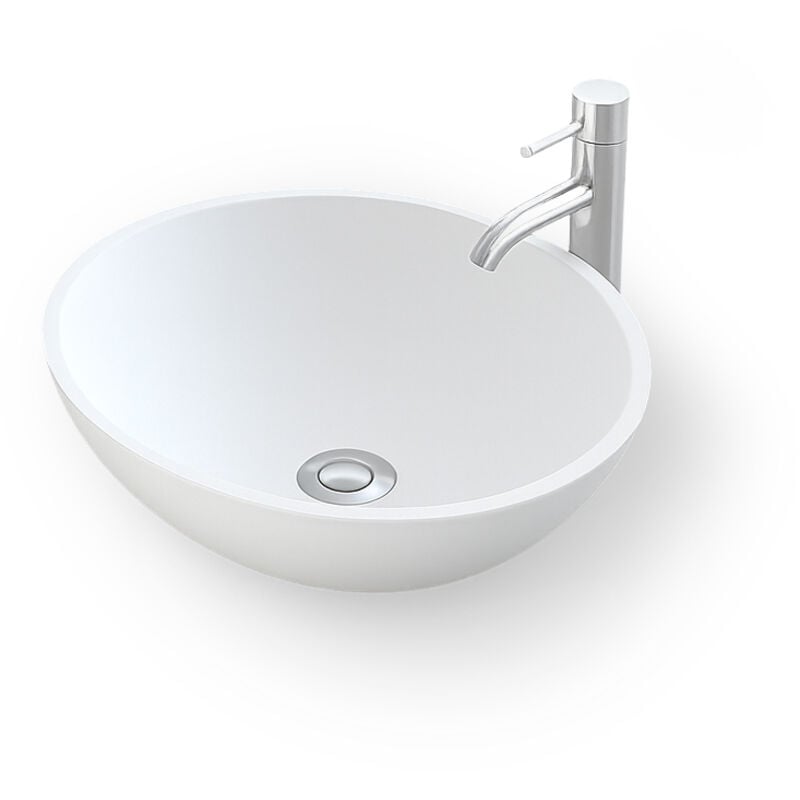 foto del prodotto ambra - collezione bol a - lavabo tondo da appoggio 40 cm in solid surface