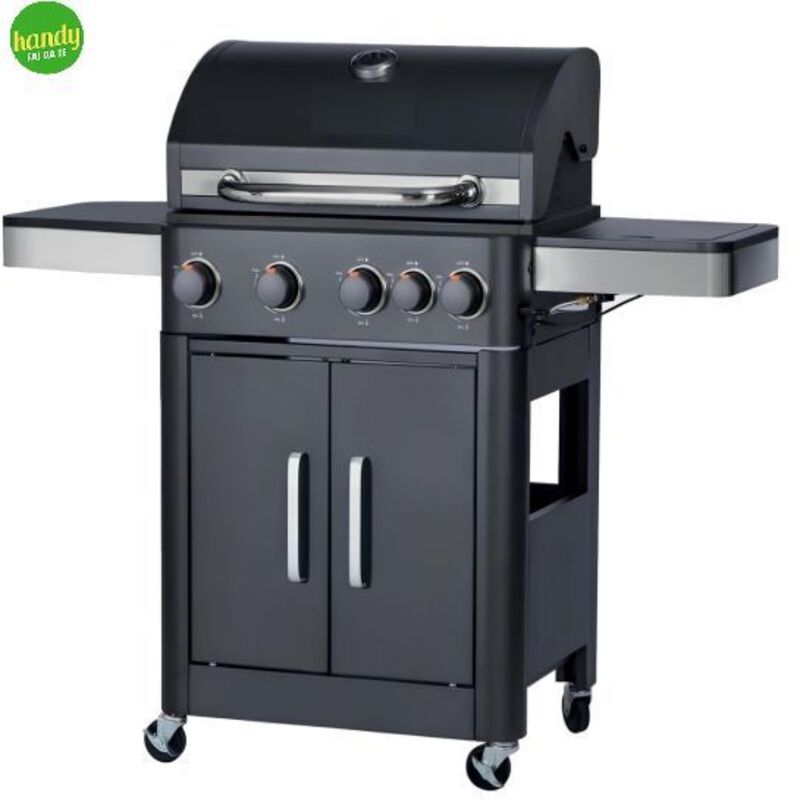 foto del prodotto ambra garden barbecue a gas colorado 4 fuochi 1 fornello laterale piastra e griglia in ghisa 13,7 kw