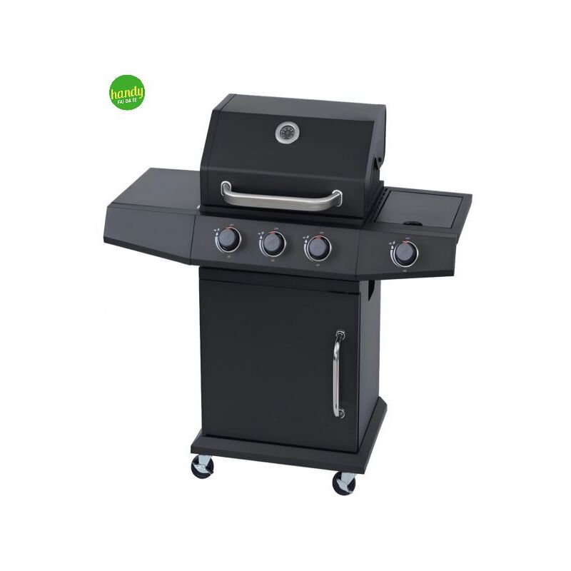 foto del prodotto ambra garden barbecue a gas florida 3 fuochi 1 fornello laterale piastra e griglia in ghisa 10,9 kw