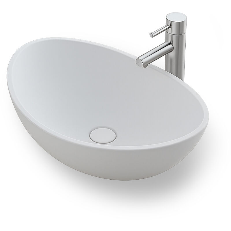 foto del prodotto ambra lavabo da appoggio ovale solid surface 42 cm ovea