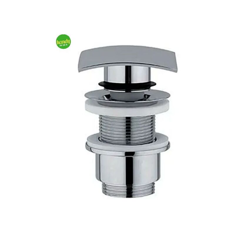 foto del prodotto ambra water piletta di scarico click clack in ottone cromato per lavabo o bidet con tappo quadrato cromato e senza troppo pieno 11 4 
