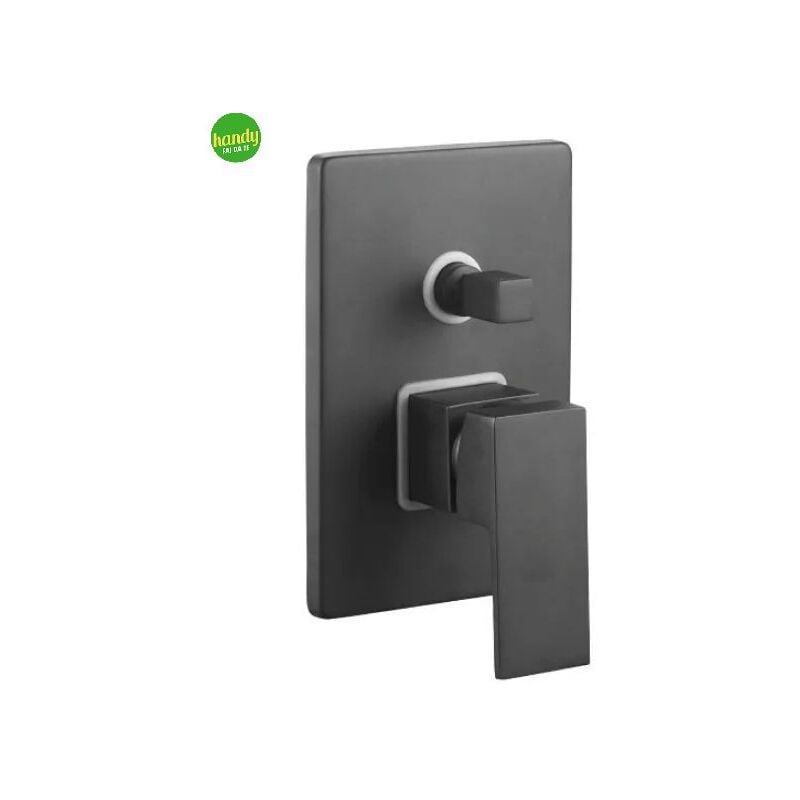 foto del prodotto ambra water - rubinetto miscelatore monocomando incasso doccia nero opaco serie green 2.0 1 2 - nero opaco