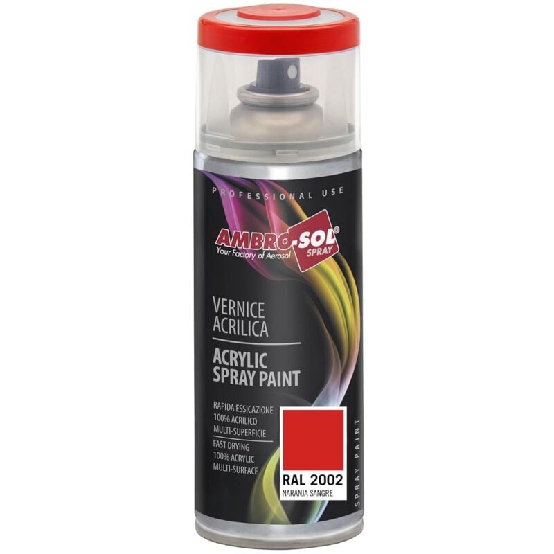 foto del prodotto ambro sol bomboletta vernice spray 400ml acrilico ral 2002 arancio sangue
