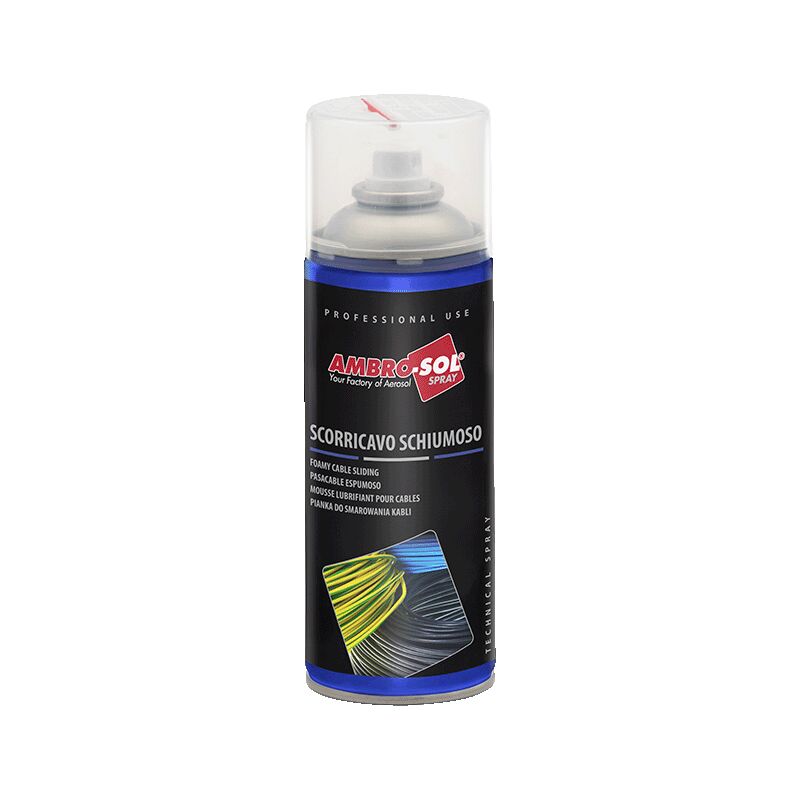 foto del prodotto ambro sol scorricavo schiumoso scivolante spray per fili, cavi elettrici 400 ml