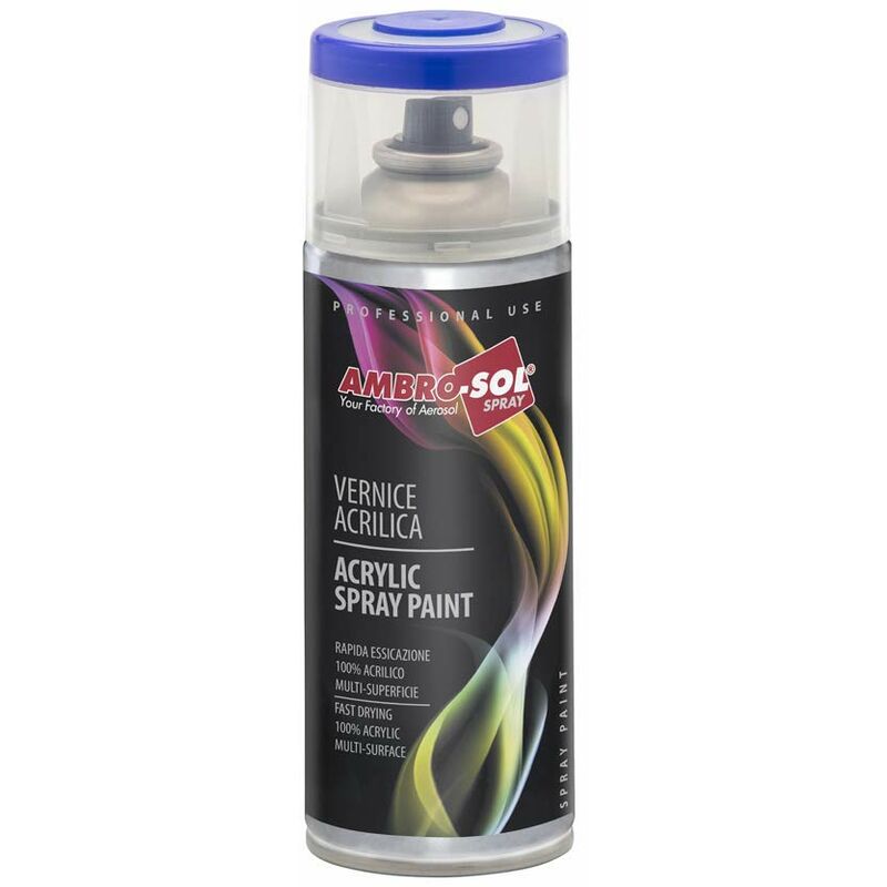 foto del prodotto ambro sol smalto acrilico multiuso, vernice brillante per interni ed esterni 400 ml ral 5011 blu acciaio